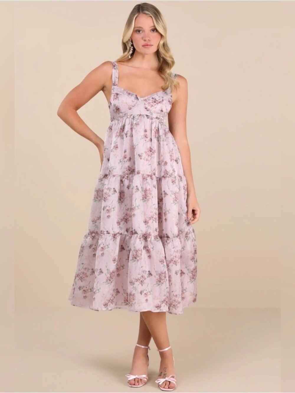 Lulu's Blush Pink Tiered Slip Dress